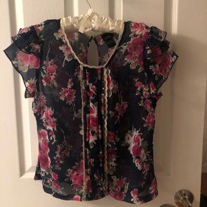 Lucie Rose Sheer Floral Top with Lace